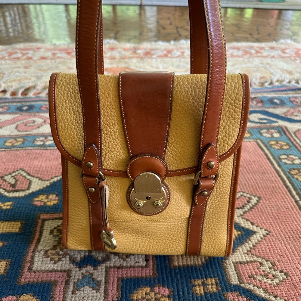 Vintage Dooney & Bourke Palomino Lockhart Shopper Shoulder Bag 1997